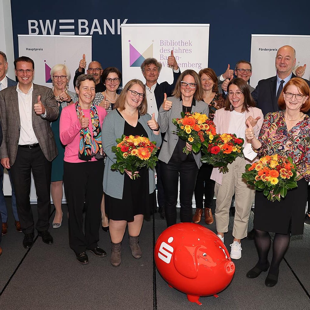 Vertreter der HfWU bei der Preisverleihung zur besten Bibliothek in Baden-Württemberg