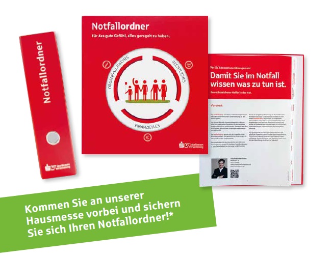 Notfallordner der Kreissparkasse Göppingen mit Informationen zu Organisation, Recht und Finanzen – erhältlich beim Aussteller auf der Messe für Generationen November 2025.