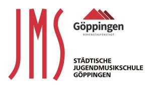Logo der Städtischen Jugendmusikschule Göppingen mit rotem JMS-Schriftzug und Göppingen-Stadtlogo