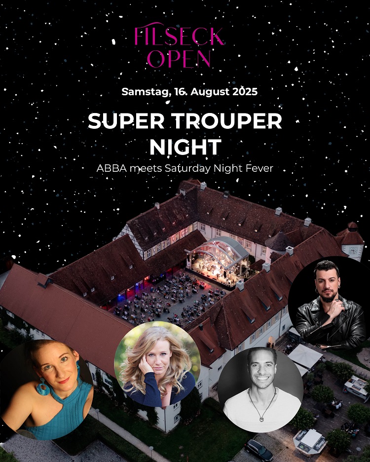 Filseck Open 2025 – Super Trouper Night mit ABBA-Hits und Disco-Sound.