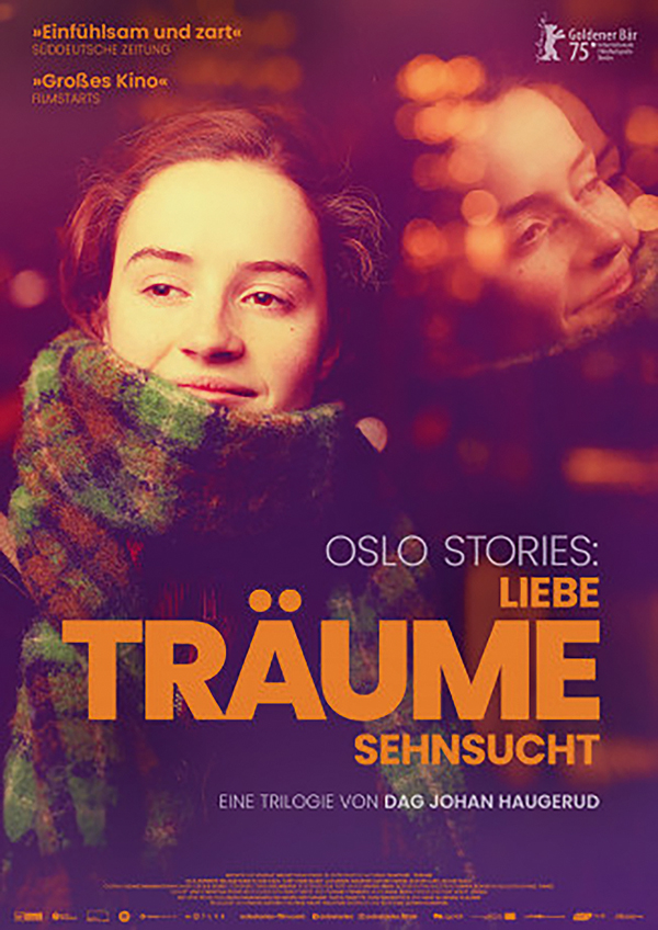 Filmplakat „Oslo Stories: Träume“ – Kino Klub K3 Göppingen Herbst/Winter 2025. Sensibles Drama von Dag Johan Haugerud über Jugend und erstes Verliebtsein.