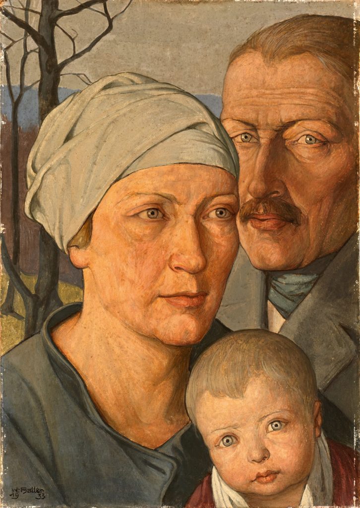 Wilhelm Haller, Die Familie, Öl auf Leinwand von 1933 – Zeitzeugnis der Neuen Sachlichkeit.