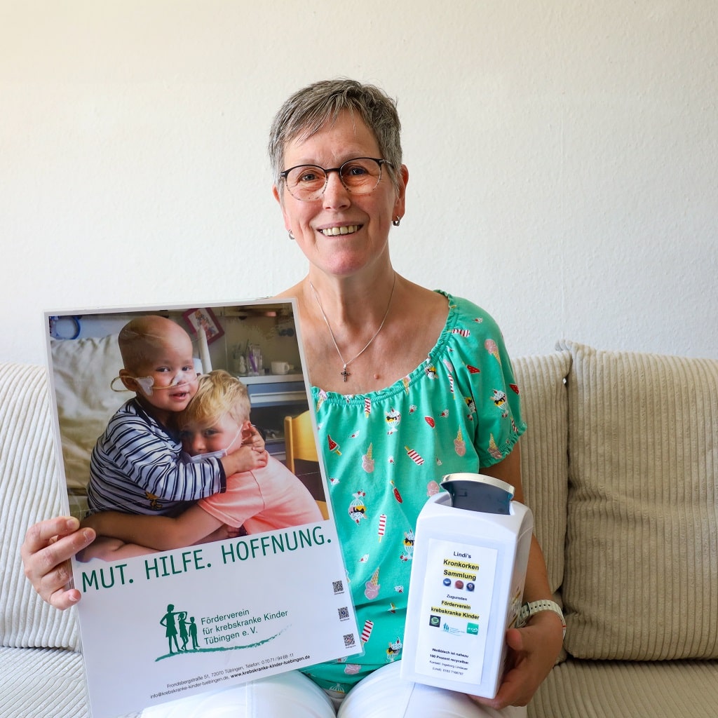 Ingeborg Lindauer sammelt Kronkorken für den guten Zweck