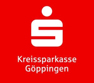 Logo der Kreissparkasse Göppingen mit weißem Sparkassen-Symbol und Schriftzug auf rotem Hintergrund.