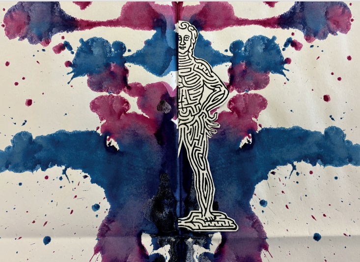 Werk aus der Ausstellung „RE-think Rorschach“ von Heinz Hebeisen im MuSeele Göppingen.