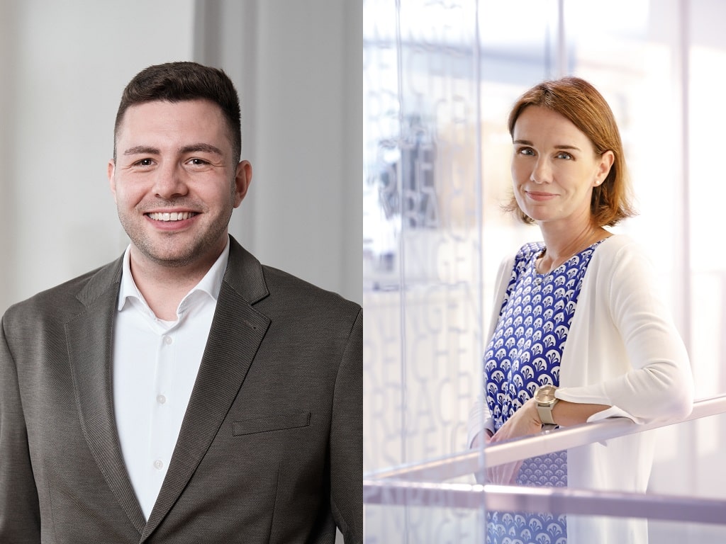 Johannes Heberle, Erster Bürgermeister, und Cindy Berend, Vorständin der Kreissparkasse Göppingen, eröffnen die Mach-dich-stark-Tage.