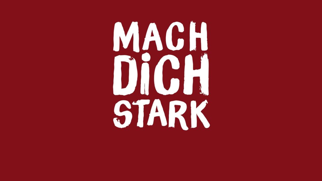 Plakat der Mach-dich-stark-Tage Göppingen mit Schriftzug auf rotem Hintergrund.
