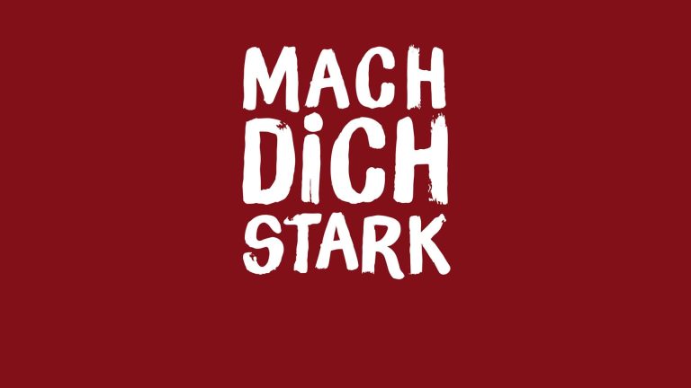 Plakat der Mach-dich-stark-Tage Göppingen mit Schriftzug auf rotem Hintergrund.