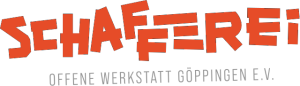 Rotes Schriftlogo der SCHAFFEREI Offene Werkstatt Göppingen e.V.