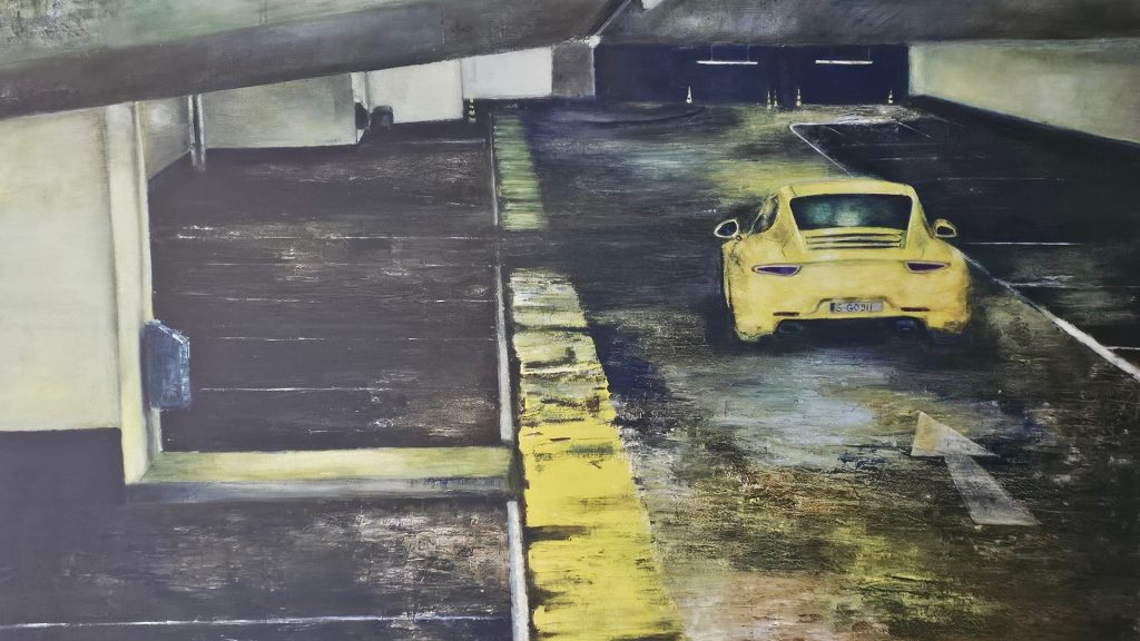 Gemälde „Stuttgart“ von Joanna Zylla aus der Ausstellung „Ästhetik in Industrie, Technik und Architektur“ beim Förderkreis Schloss Filseck