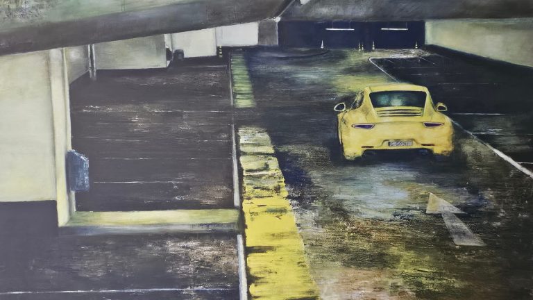 Gemälde „Stuttgart“ von Joanna Zylla aus der Ausstellung „Ästhetik in Industrie, Technik und Architektur“ beim Förderkreis Schloss Filseck