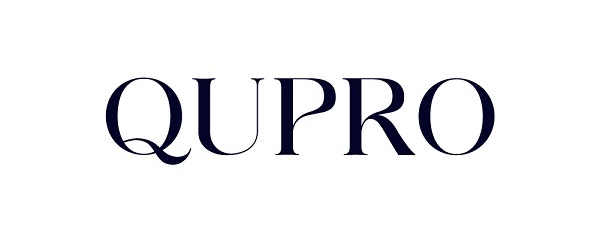 Logo der Marke QUPRO in dunkelblauer Schrift auf weißem Hintergrund.