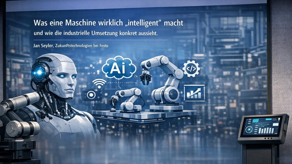 Göppinger Technikforum Robotik: Intelligente Maschine mit KI, Robotik und industrieller Anwendung beim Vortrag „Building the intelligent machine“